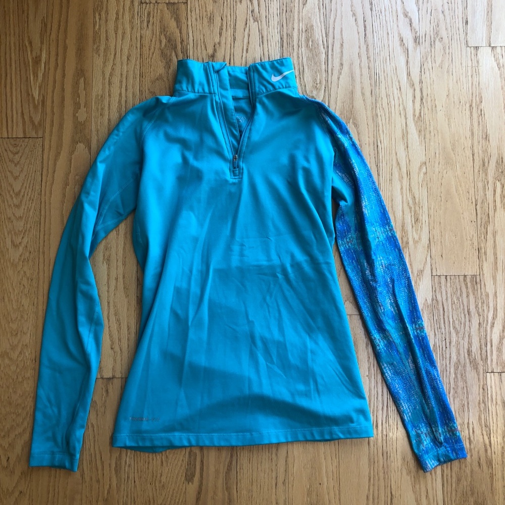 Nike Pro Combat blue quarter zip